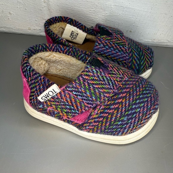 TOMS Kids Multicolor Slip-On Shoes Toddler 4 - Picture 2 of 7